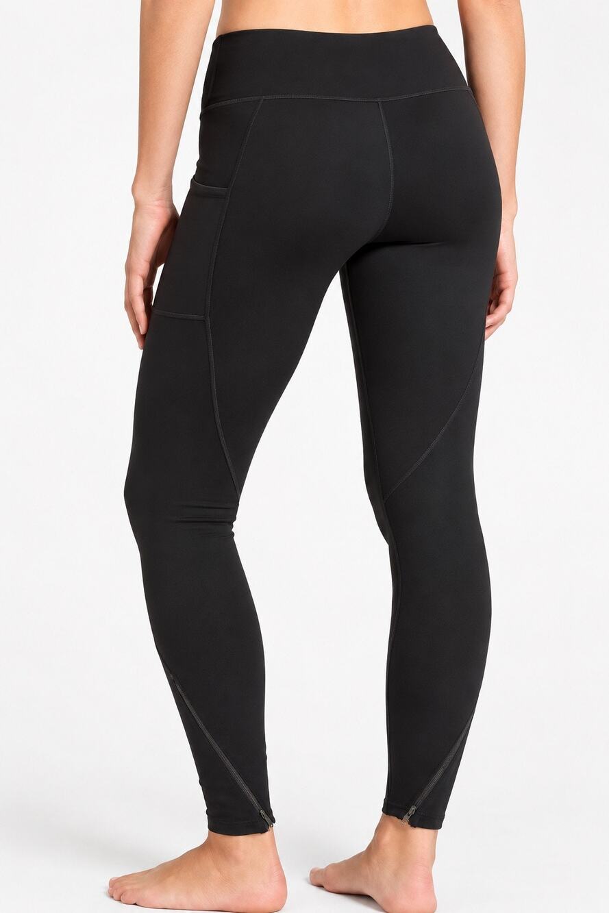 Athleta Women’s Side Pocket Ankle Zip Leggings Black Medium Tall MT